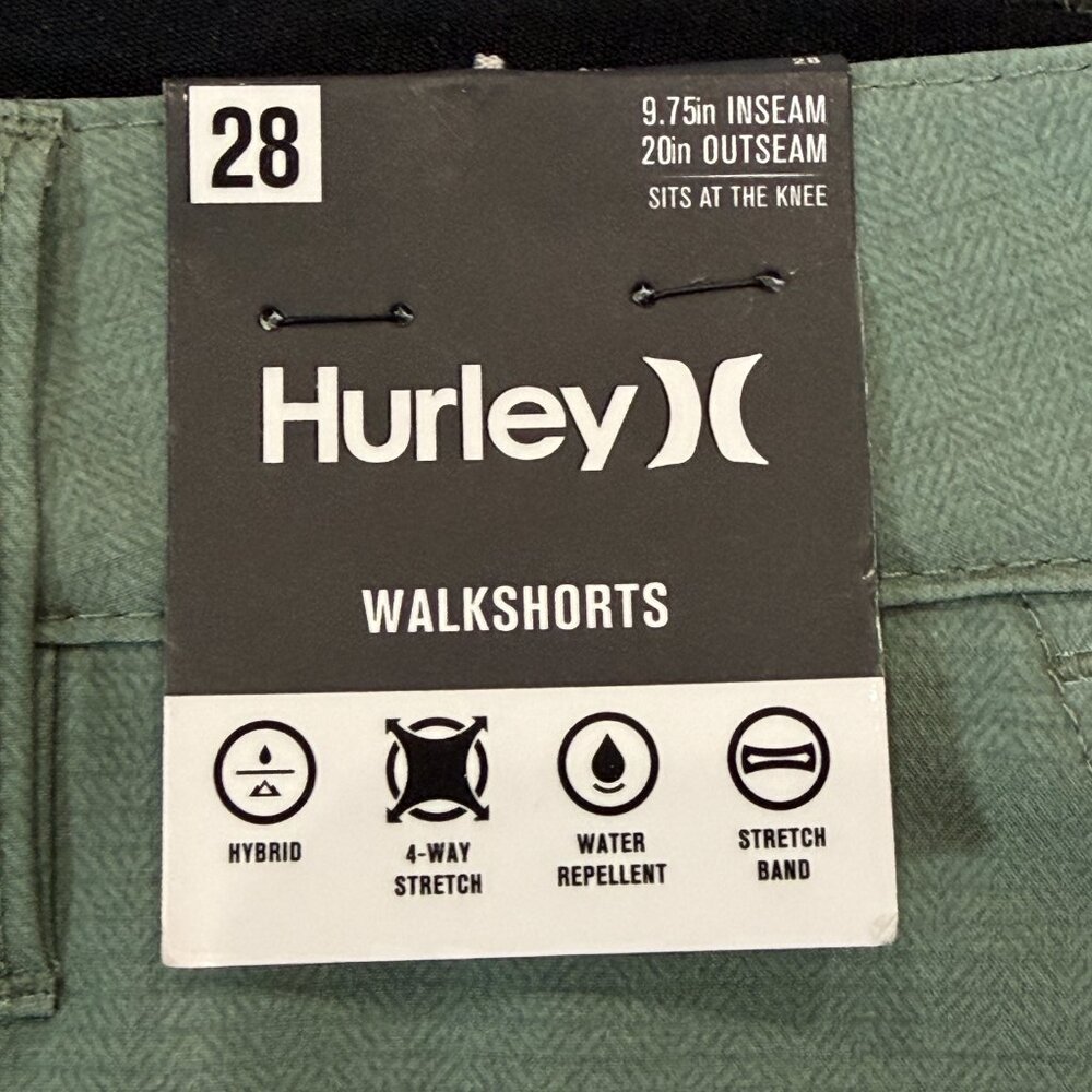 Hurley Men’s Hybrid Walk Shorts 28 Cilantro Green Stretch Water Repellent ATB - Picture 4 of 16